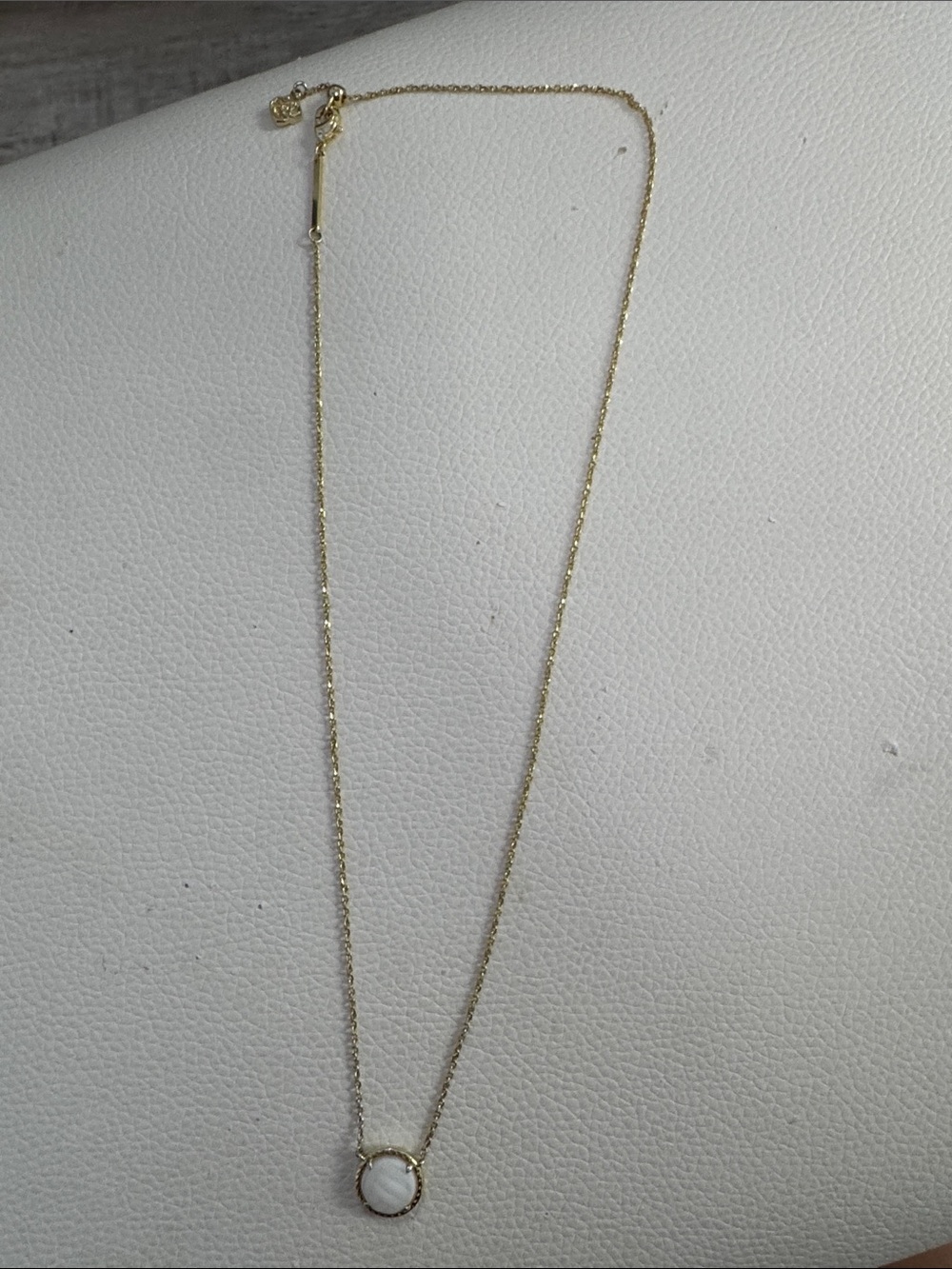 Kendra Scott Gold Circle Necklace with white Volleyball